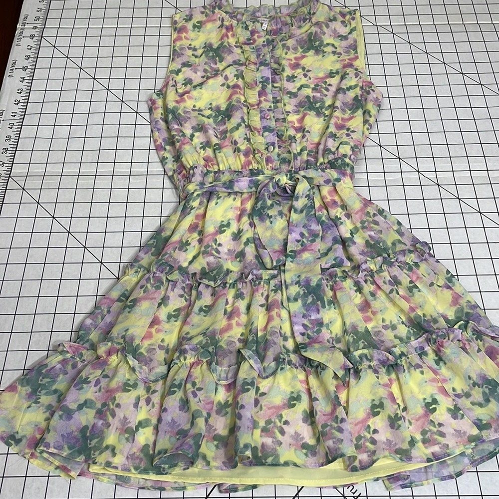 Harper Wren sleeveless dress with ruffles & three-tiered ruffled, floral dress